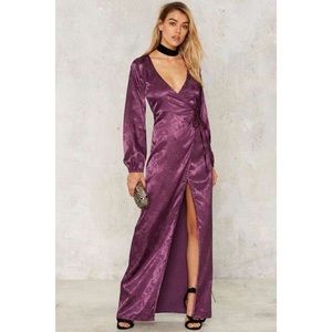 Nasty Gal x After Party Dahlia Jacquard Wrap Dress